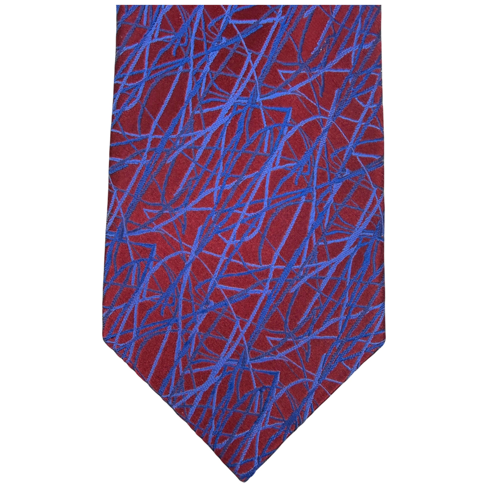 Zilli blue and red woven silk tie detail