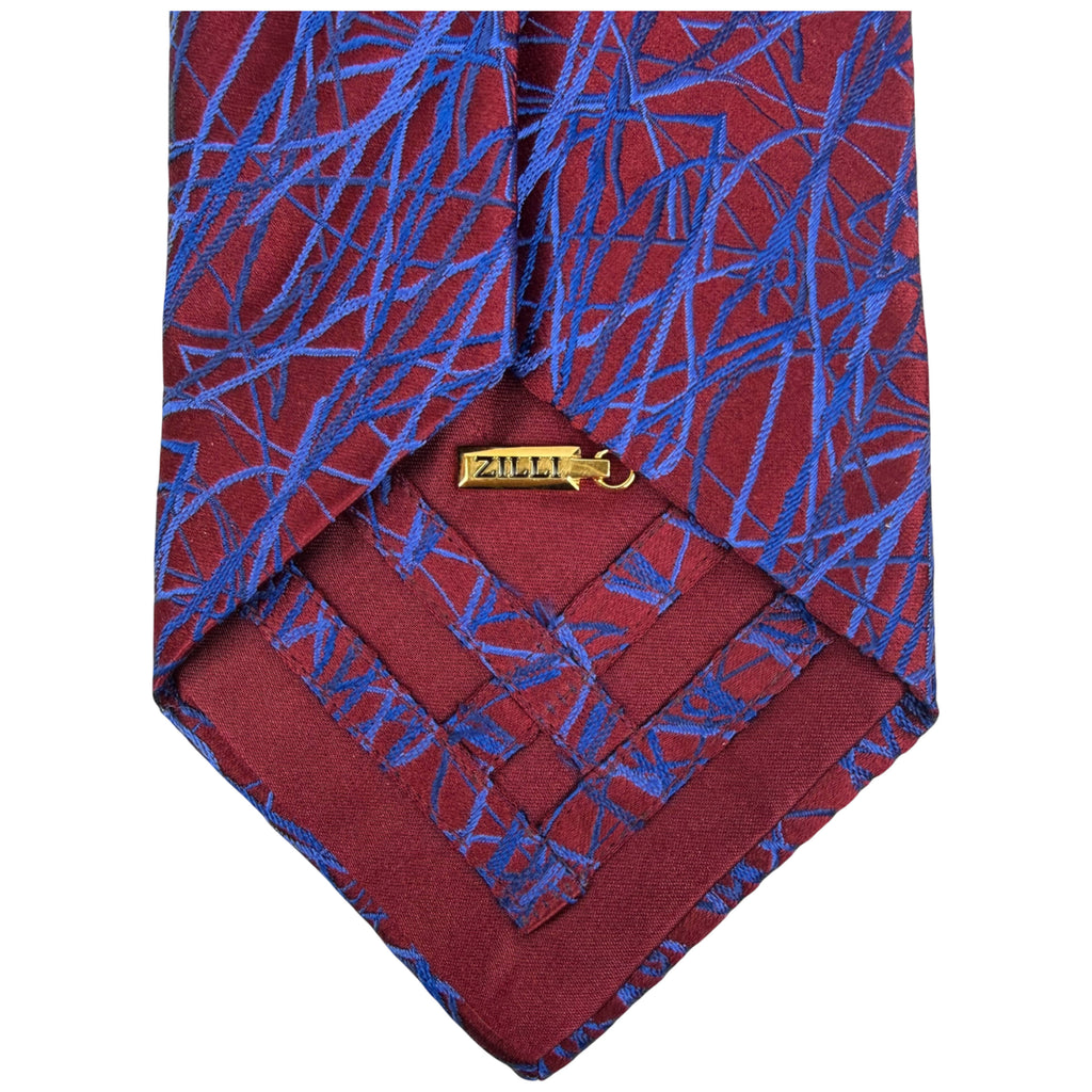 Vintage Zilli silk necktie interior of wide end