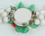 Vintage 1940s 3 Strand White Glass Round Bead Necklace w Glass Flower Clasp - VFG - Poppy's Vintage Clothing