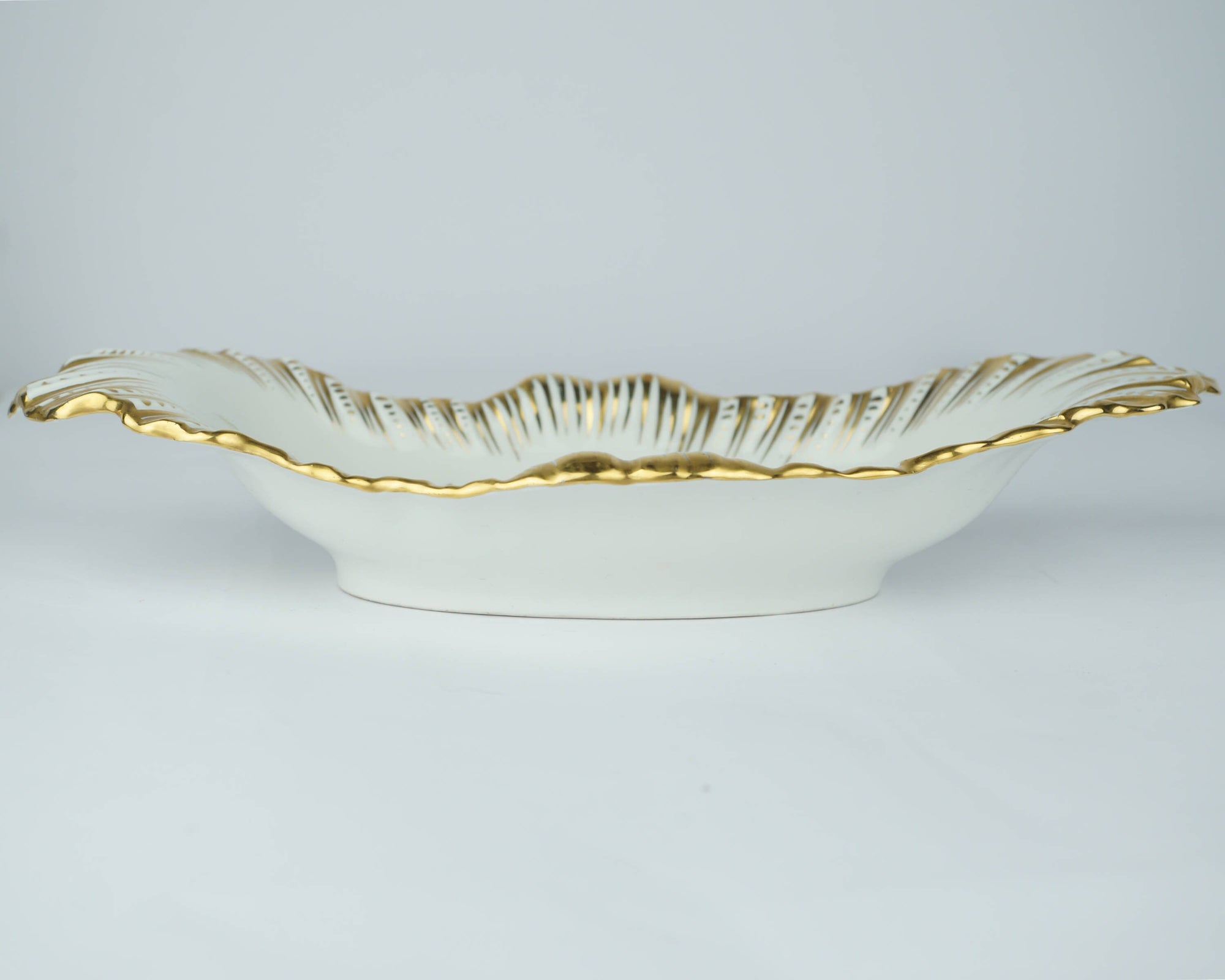 Antique KPM Berlin Porcelain Serving Dish Celery Tray Gold Hand Paint Decoration - Poppy's Vintage Clothing