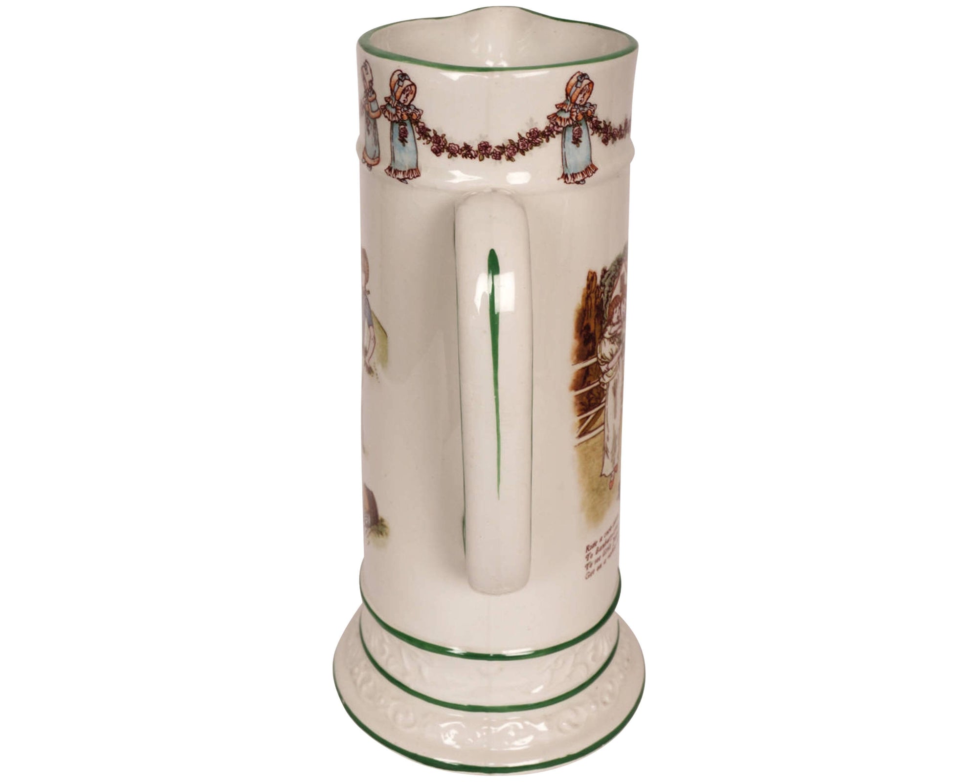 Antique Ridgways Kate Greenaway Pitcher Nursery Rhyme Illustrations c 1890s - Poppy's Vintage Clothing