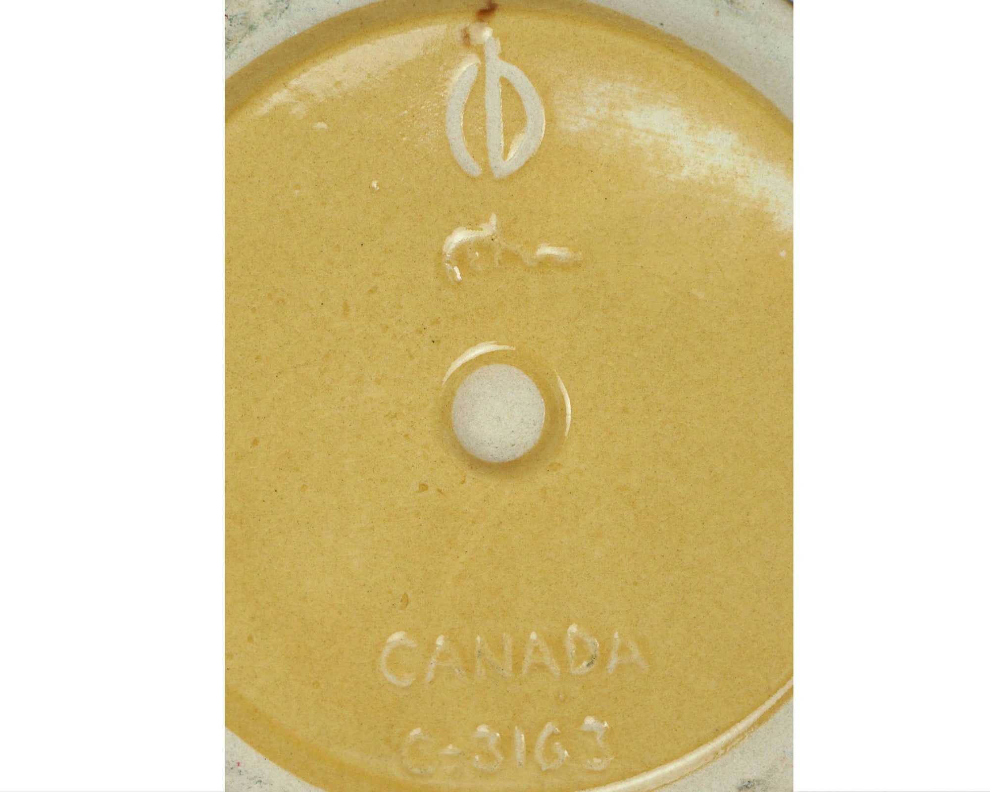 Beauceware Quebec Pottery Spongeware Teapot Jean Cartier Signed Beauce C-3163 1972 - Poppy's Vintage Clothing