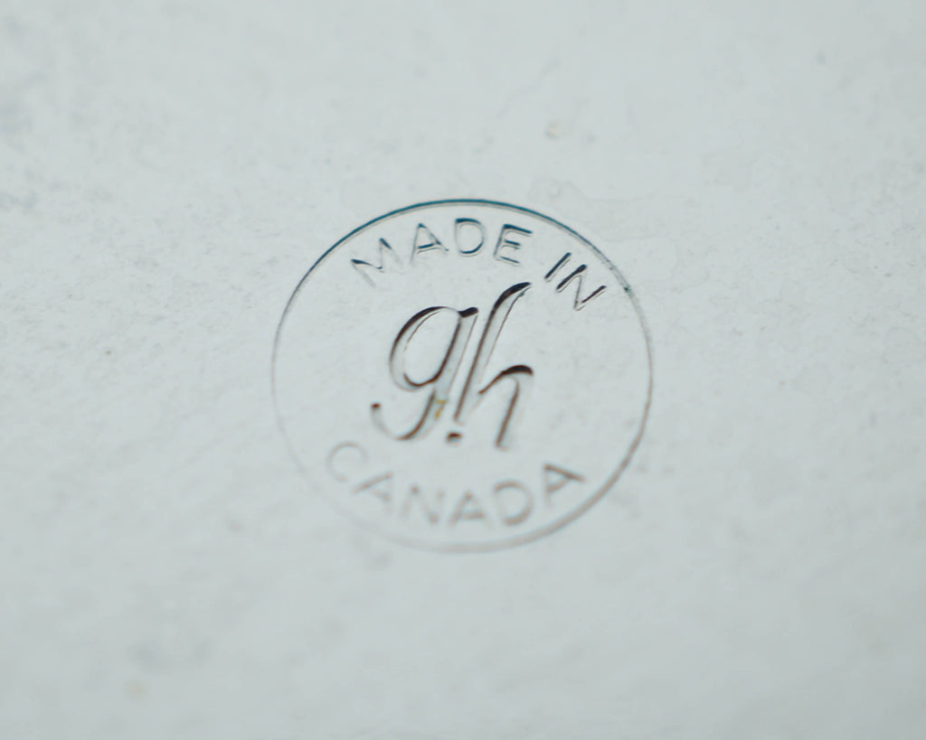 Vintage Ice Bucket Chrome w Cherry Amber Red Bakelite Handles by Glo Hill - Poppy's Vintage Clothing