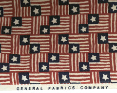 Vintage Patriotic Fabric Stars & Stripes Cotton 72x 46 - Poppy's Vintage Clothing