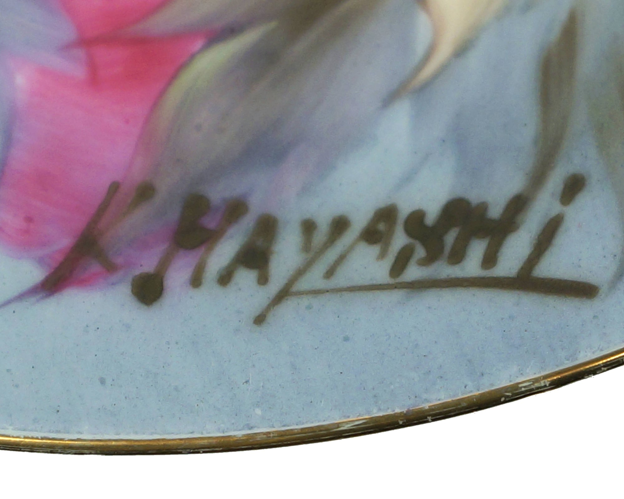 Occupied Japan Shofu China Plate Hand Painted Flowers Signed K Hayashi - Poppy's Vintage Clothing