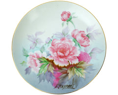 Occupied Japan Shofu China Plate Hand Painted Flowers Signed K Hayashi - Poppy's Vintage Clothing