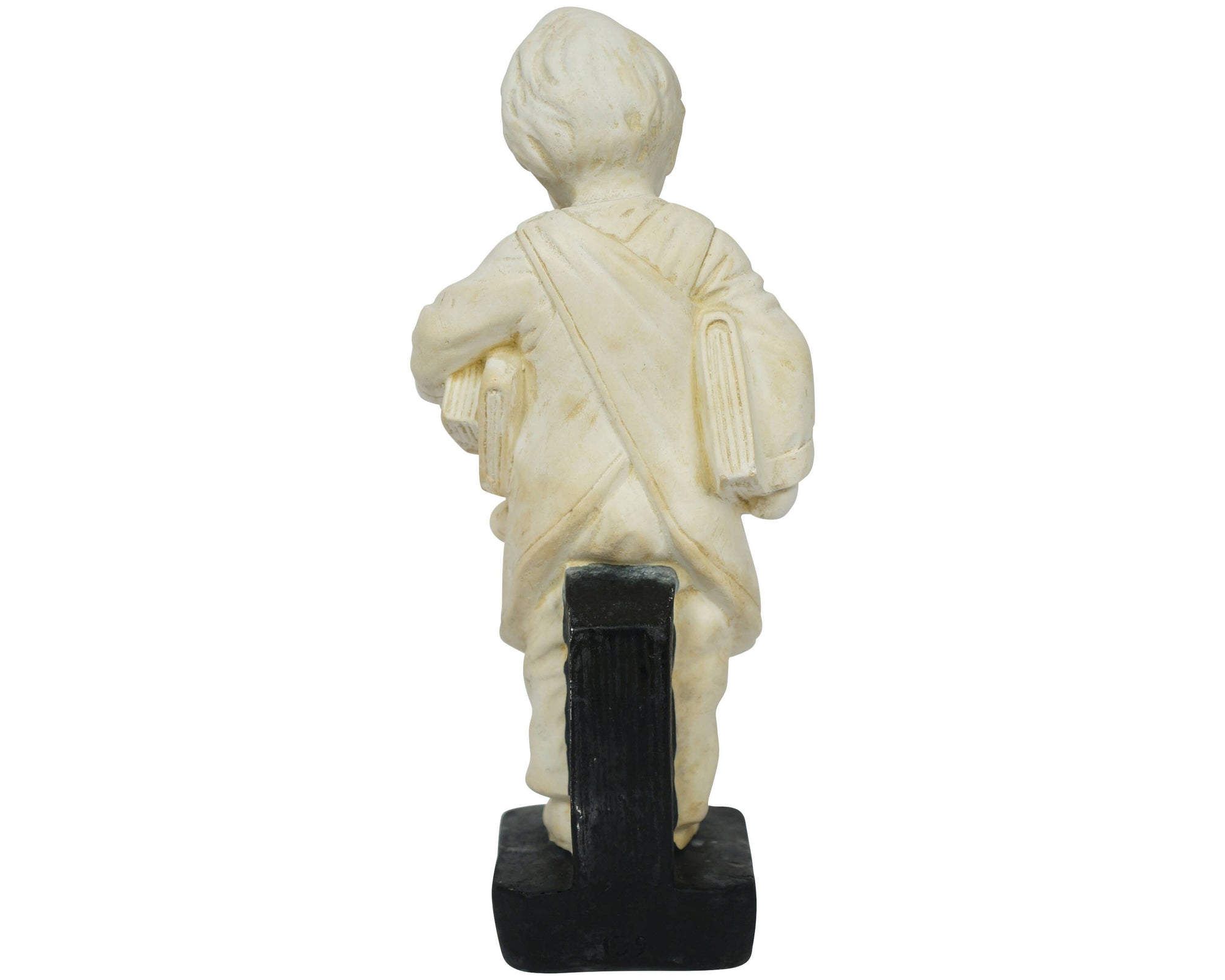 Antique Bookend Boy with Books Chalkware Figurine 11.25 - Poppy's Vintage Clothing