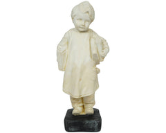 Antique Bookend Boy with Books Chalkware Figurine 11.25 - Poppy's Vintage Clothing
