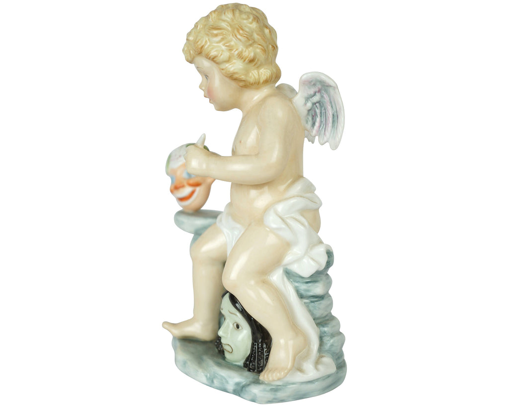 Vintage Doulton Porcelain Cherub Figurine Gift of the Theatre - Poppy's Vintage Clothing