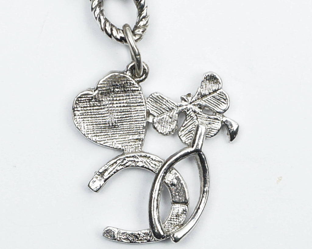 Vintage Sterling Silver Charm Bracelet w 10 Charms - Poppy's Vintage Clothing