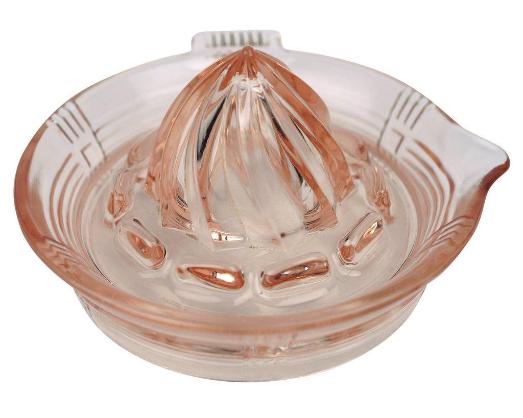 Hazel Atlas Depression Glass Pink Crisscross Lemon Reamer Rare - Poppy's Vintage Clothing