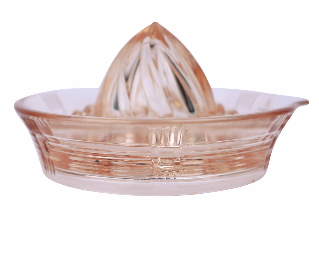 Hazel Atlas Depression Glass Pink Crisscross Lemon Reamer Rare - Poppy's Vintage Clothing