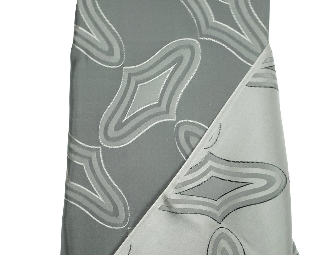 Vintage 50s Sewing Silk Fabric Lining Woven Geometric Silver Grey 5.5 yds - Poppy's Vintage Clothing