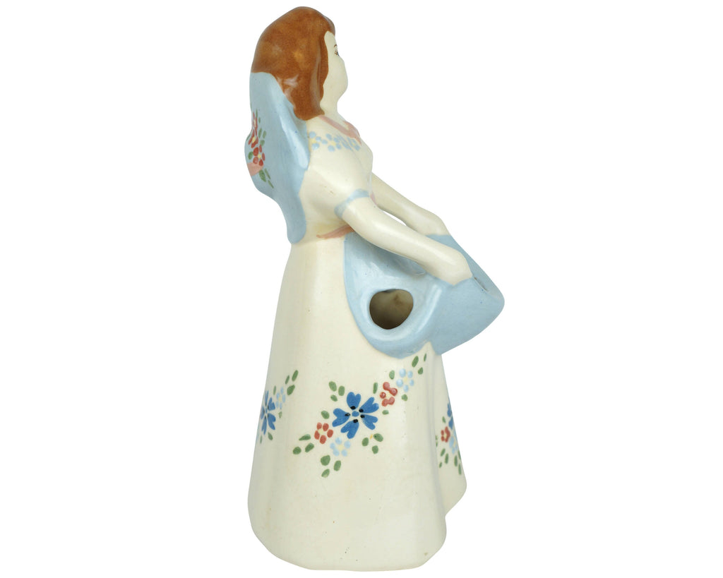 Vintage 1940s California Pottery Figurine Weil Ware Figural Lady Planter Vase - Poppy's Vintage Clothing