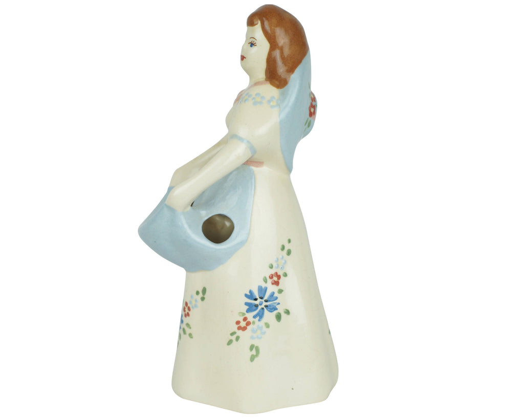 Vintage 1940s California Pottery Figurine Weil Ware Figural Lady Planter Vase - Poppy's Vintage Clothing