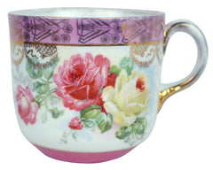 Antique Roses Moustache Cup Mustache Mug Germany - Poppy's Vintage Clothing