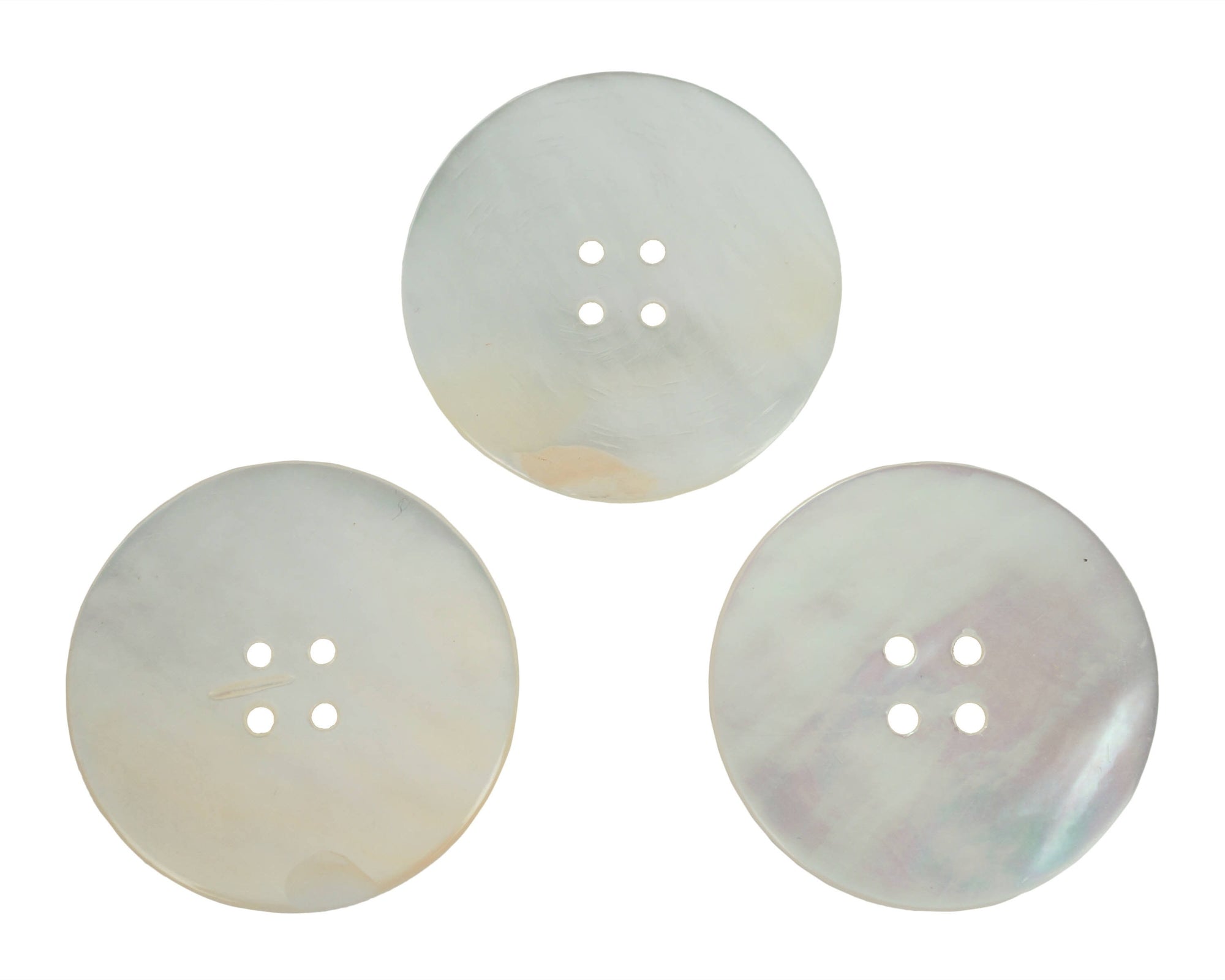 Antique Mother of Pearl Buttons MOP Shell 1 1/2 Set of 3 - Poppy's Vintage Clothing