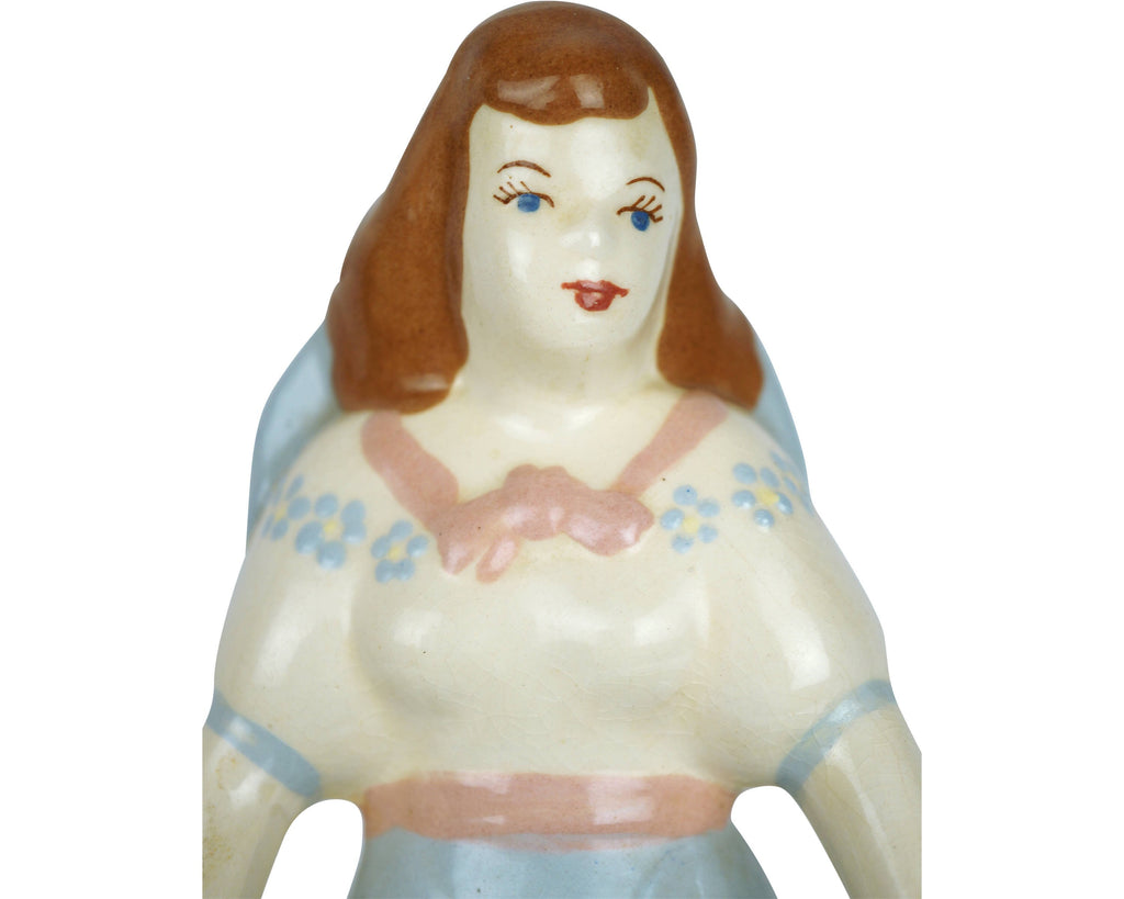 Vintage 1940s California Pottery Figurine Weil Ware Figural Lady Planter Vase - Poppy's Vintage Clothing