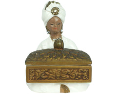 Vintage Figural Genie or Swami Trinket Box Ceramic Made in Japan - Poppy's Vintage Clothing