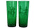 Vintage Square Dancing Highball Glass Iced Tea Tumblers Hocking Forest Green - Poppy's Vintage Clothing