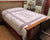 Vintage Lace Inset Linen Tablecloth w Embroidered Cutwork Bedspread - Poppy's Vintage Clothing