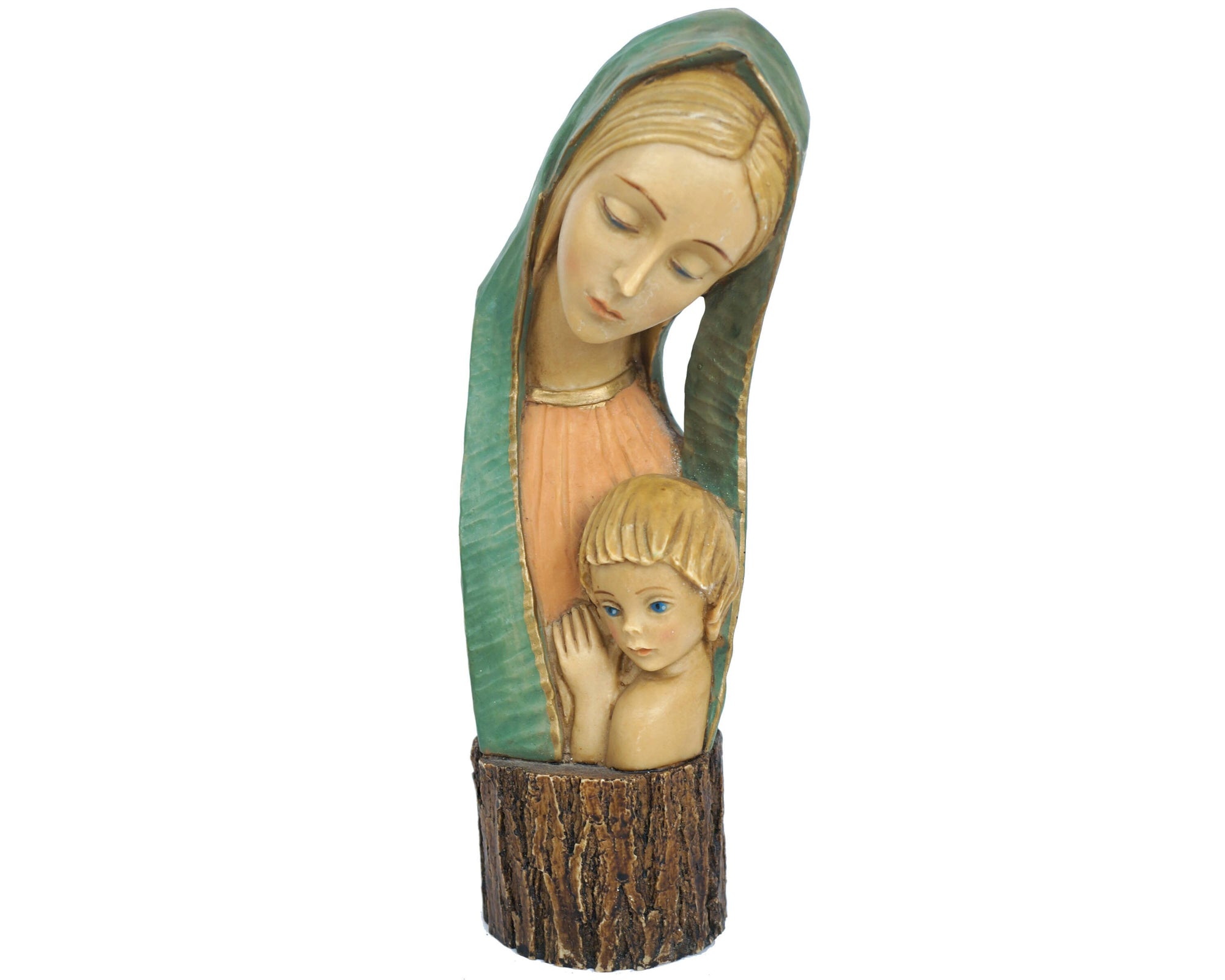 Mid Century 1960s Italian Ceramic Statue Madonna & Child Figurine 10 - Poppy's Vintage Clothing