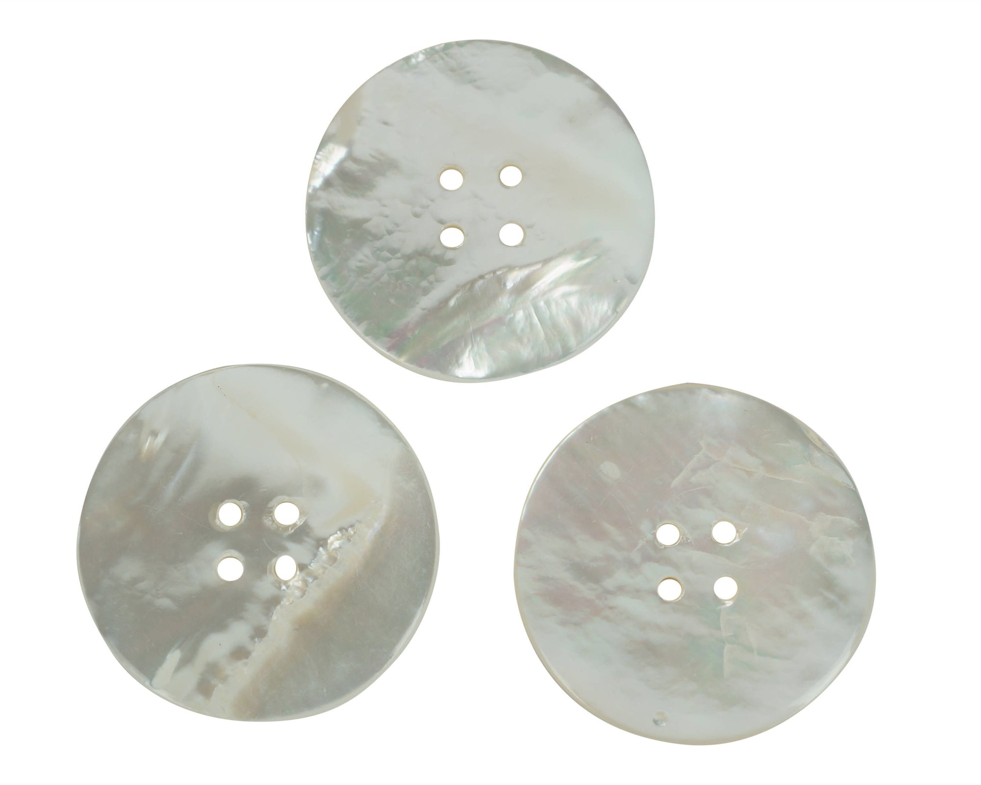 Antique MOP Buttons Pearlescent Finish Mother of Pearl Shell 1 3/8 Set of 3 - Poppy's Vintage Clothing