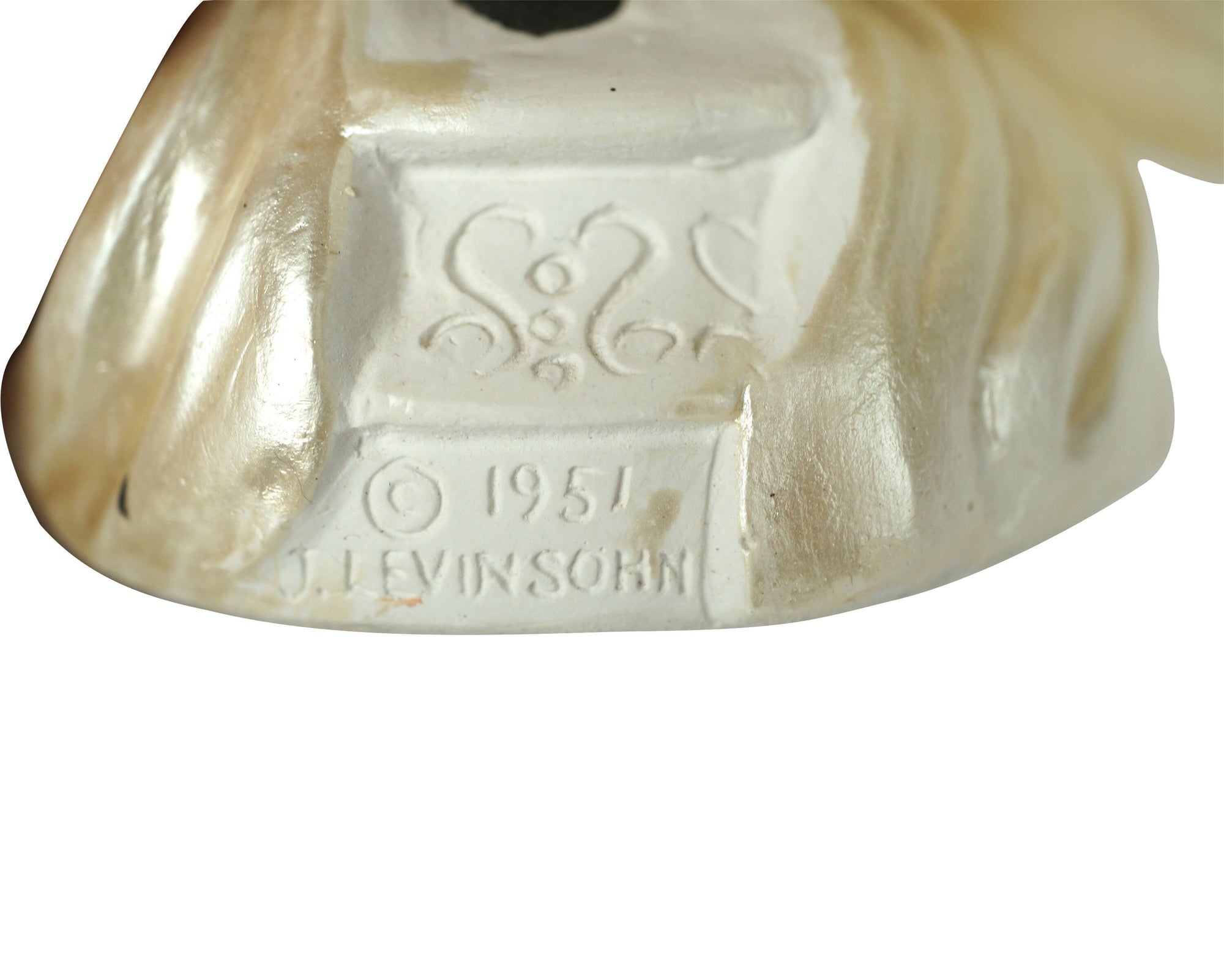 Vintage 50s Bride & Groom Chalkware Cake Topper 1951 J Levinsohn - Poppy's Vintage Clothing