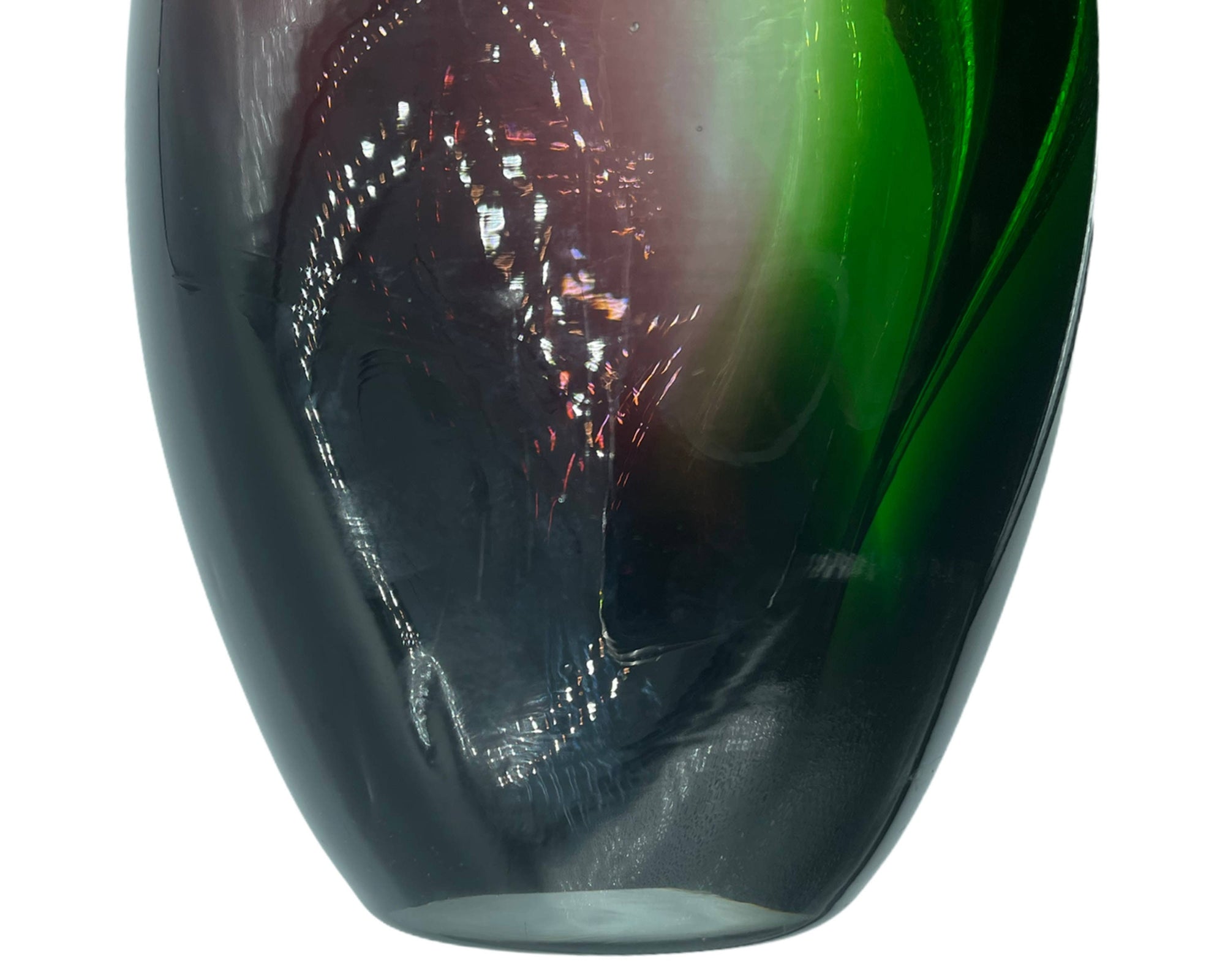Vintage Murano Glass Sommerso Vase Purple Green Clear 15.5 - Poppy's Vintage Clothing