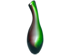 Vintage Murano Glass Sommerso Vase Purple Green Clear 15.5 - Poppy's Vintage Clothing