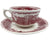 Arabia Finland Demitasse Cup Magenta Red Landscape Transfer Ware Cabin Castle - Poppy's Vintage Clothing