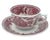 Arabia Finland Demitasse Cup Magenta Red Landscape Transfer Ware Cabin Castle - Poppy's Vintage Clothing