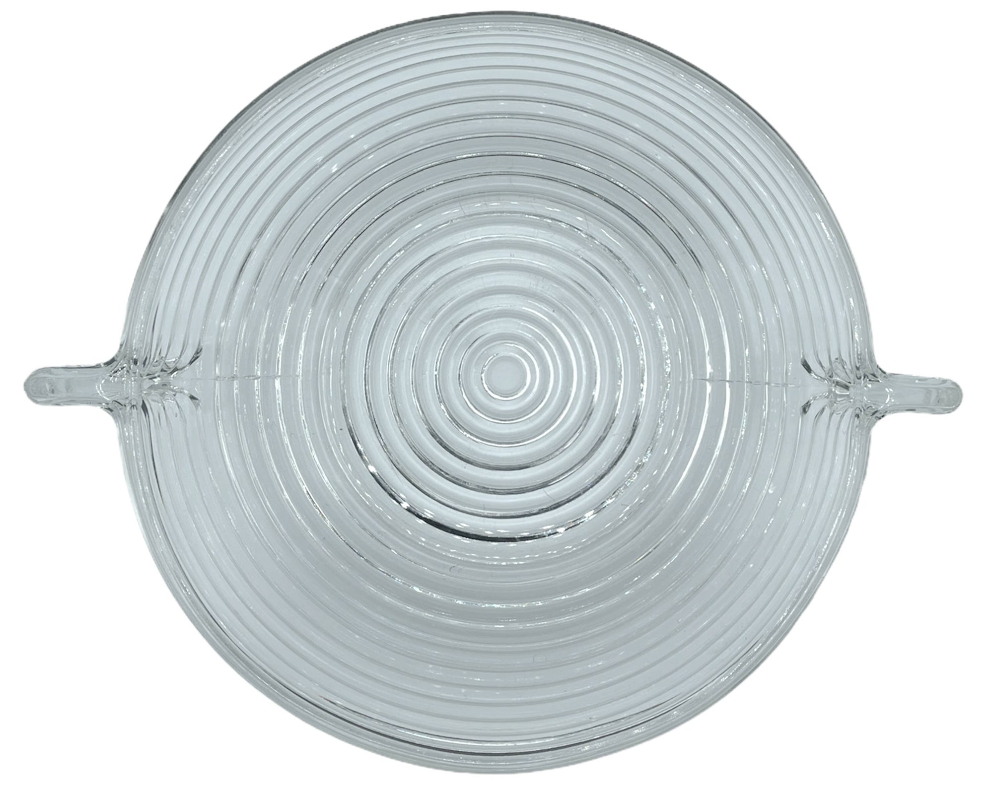Anchor Hocking Manhattan Depression Glass Salad Bowl 9 Horizontal Ribbing - Poppy's Vintage Clothing