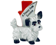 Vintage 1930s Scottie Dog Figural Match Holder A Present From London - Poppy's Vintage Clothing