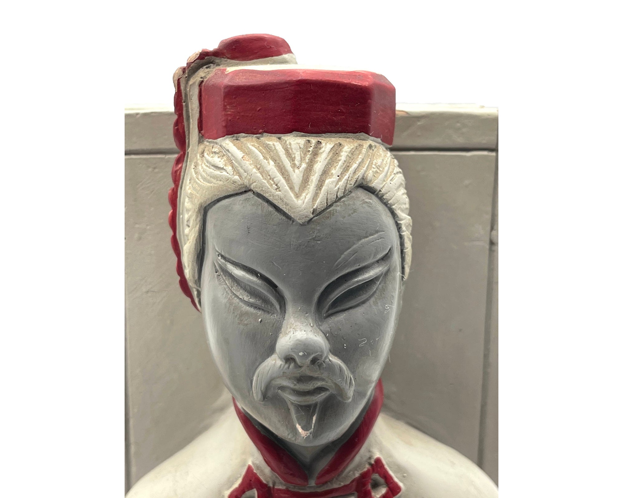Vintage 1940s Bookends Kitsch Chalkware Figural Chinese Man & Woman - Poppy's Vintage Clothing