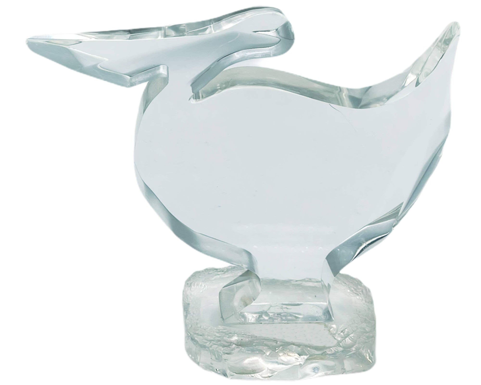 1970s Modernist Acrylic Lucite Pelican Sculpture Guzzini Italy or Guyon Quebec - Poppy's Vintage Clothing