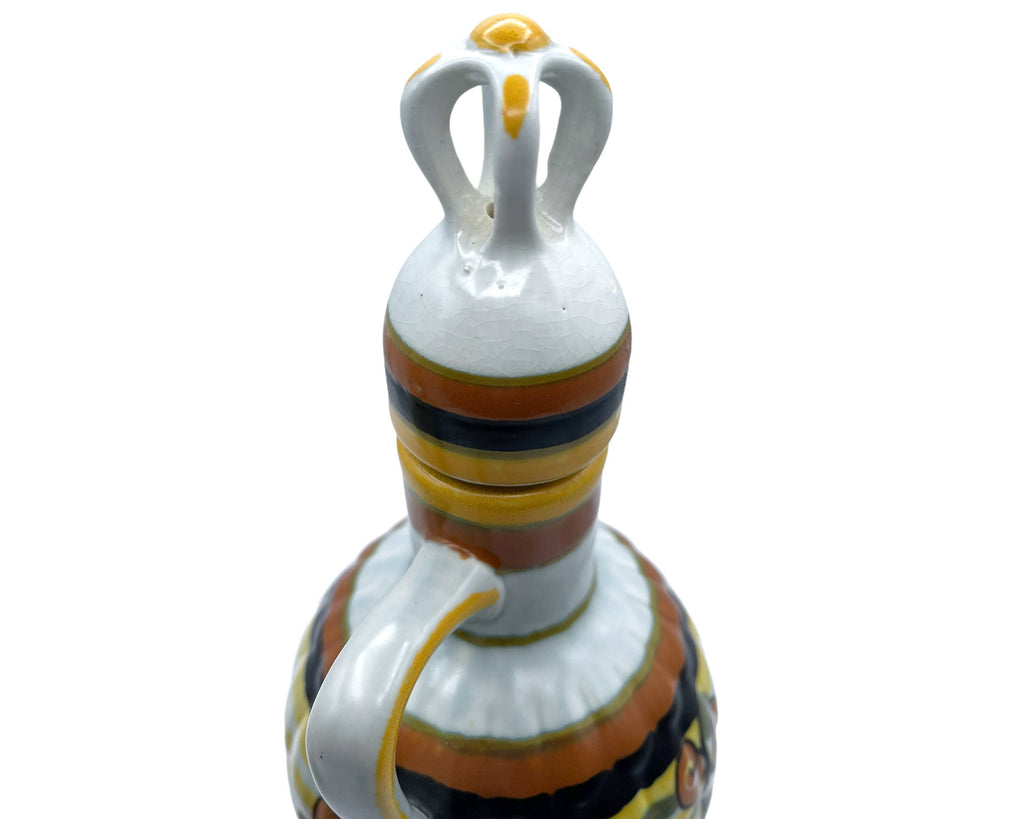 Art Deco Gouda Pottery Large Oil & Vinegar Signed PZH Plateelbakkerij Zuid-Holland - Poppy's Vintage Clothing