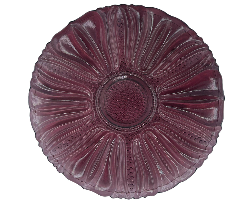 Depression Glass Cup and Saucer Dell Tulip Pattern Amethyst Colour 1930s 40s - Poppy's Vintage Clothing