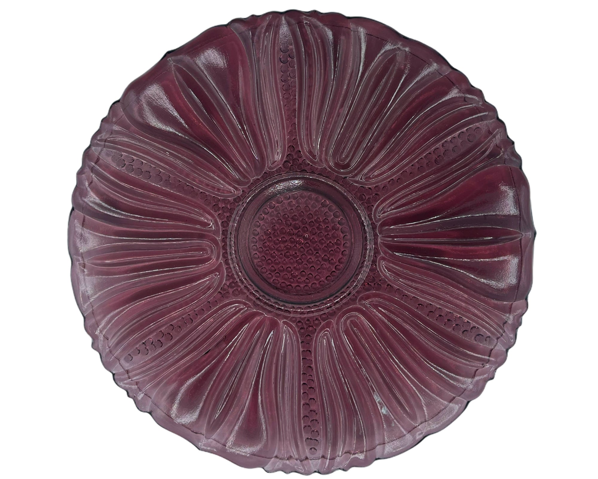 Depression Glass Cup and Saucer Dell Tulip Pattern Amethyst Colour 1930s 40s - Poppy's Vintage Clothing