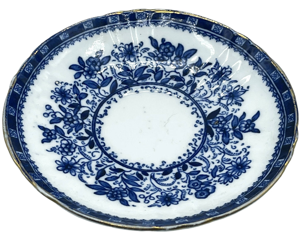 Antique Flow Blue Trio Cup and Saucer & Plate Sampson Smith 1888 - Poppy's Vintage Clothing