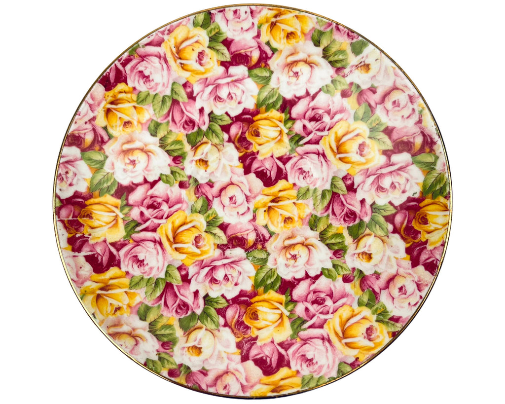 Vintage 1930s Colclough China Chintz Cup and Saucer Overall Rose Floral Pattern - Poppy's Vintage Clothing