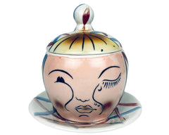 Vintage Anthropomorphic Onion Face Condiment Japan Ceramic Unusual Lidded Relish - Poppy's Vintage Clothing