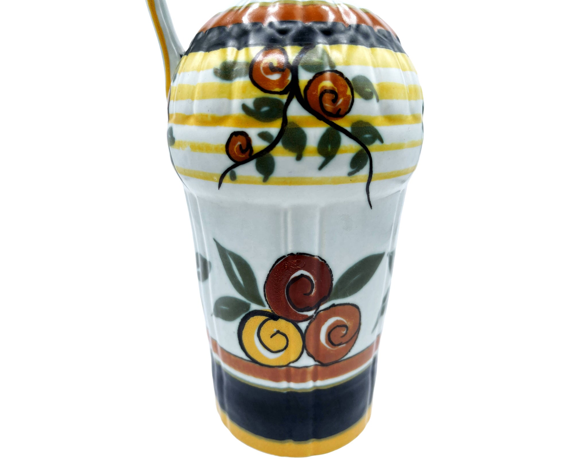 Art Deco Gouda Pottery Large Oil & Vinegar Signed PZH Plateelbakkerij Zuid-Holland - Poppy's Vintage Clothing