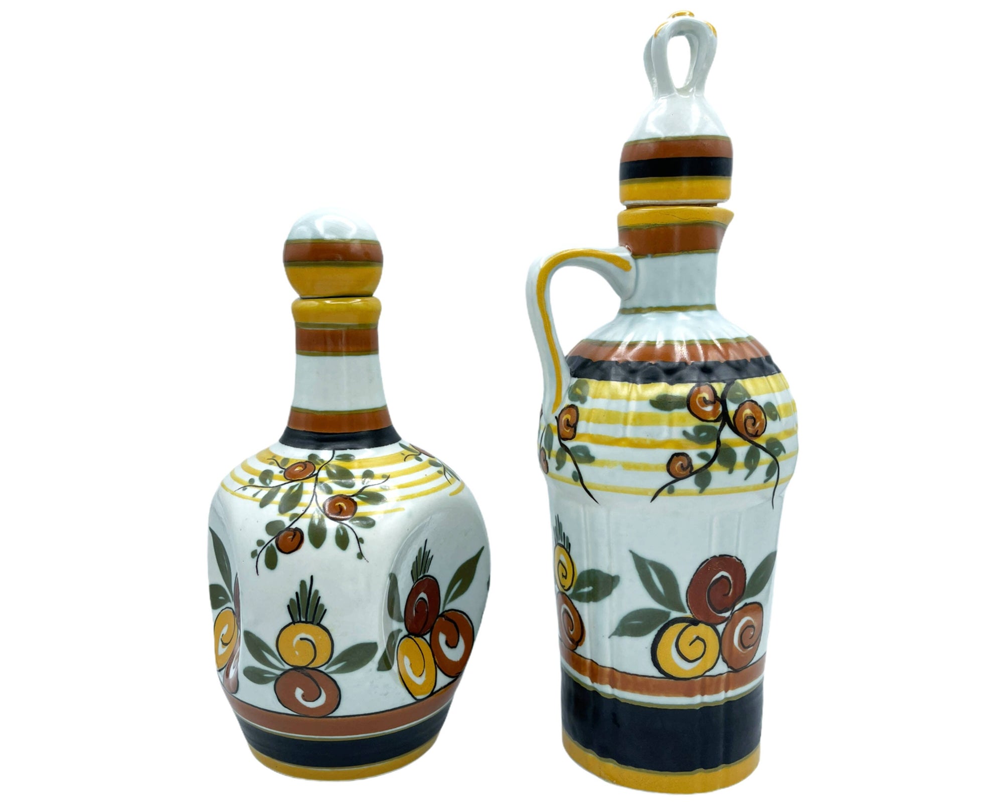 Art Deco Gouda Pottery Large Oil & Vinegar Signed PZH Plateelbakkerij Zuid-Holland - Poppy's Vintage Clothing
