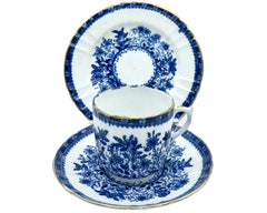 Antique Flow Blue Trio Cup and Saucer & Plate Sampson Smith 1888 - Poppy's Vintage Clothing