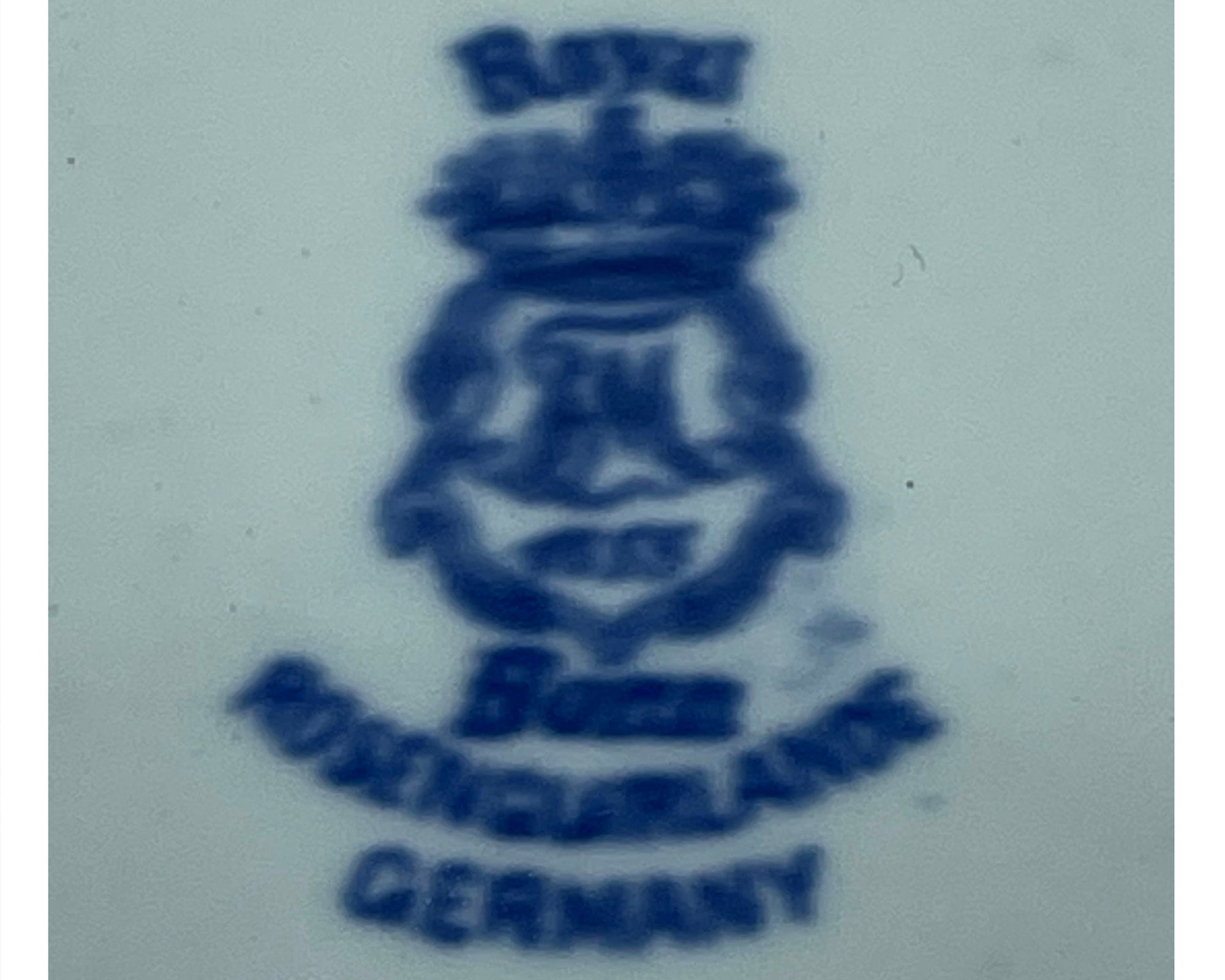 Antique Flow Blue Plate Handled Tray Royal Bonn Rosenguirlande - Poppy's Vintage Clothing