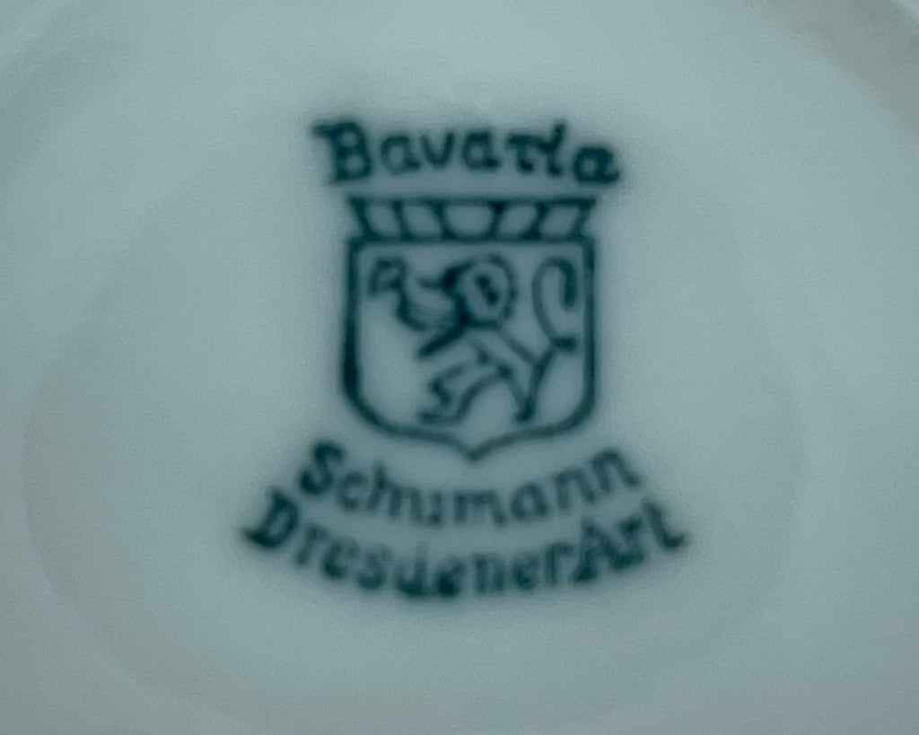 Vintage 1920s Schumann Dresden Porcelain Chateau Dish Plate Reticulated Edge - Poppy's Vintage Clothing