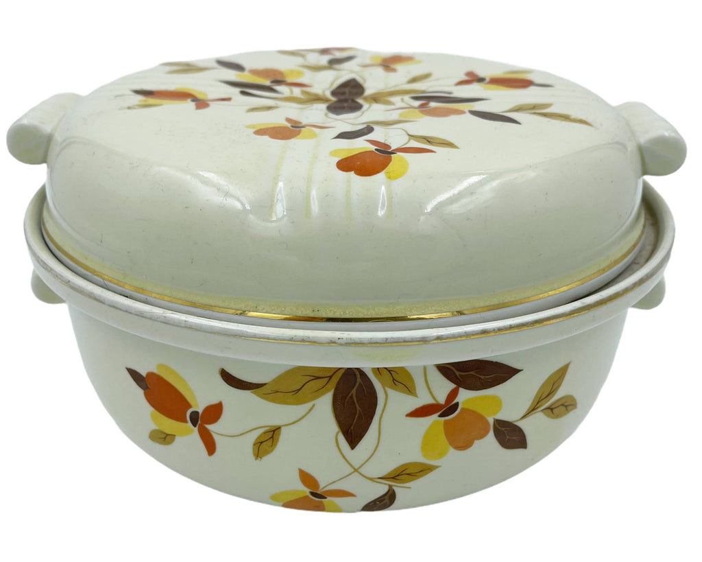 Vintage Hall China Covered Casserole Autumn Leaf Mary Dunbar Jewel Homemakers Institute - Poppy's Vintage Clothing