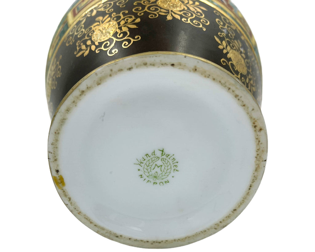 Antique Nippon Porcelain Vase Hand Painted Art Deco Morimura Bros 7.25 - Poppy's Vintage Clothing