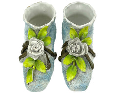 Antique Elfinware Porcelain Shoes China Flower Mossware - Poppy's Vintage Clothing